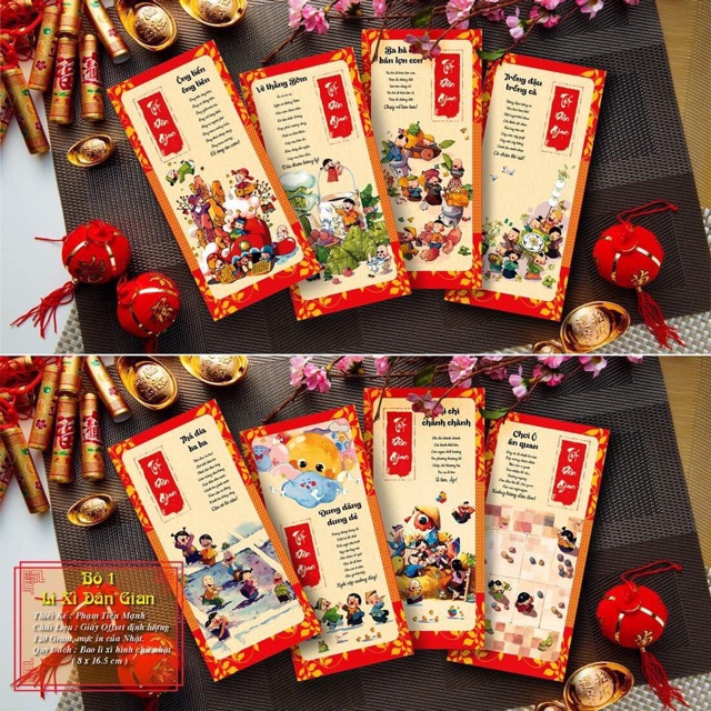 Set 50bao lì xì tết 2021 tặng kèm túi bóng ( giao mẫu ngẫu nhiên)