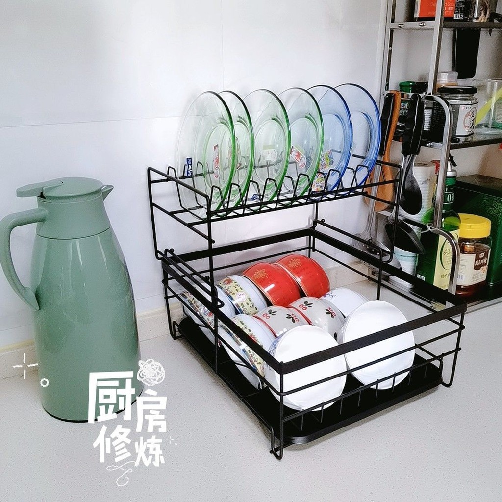 Đồ dùng nhà bếp & Phòng ăn✟♕Giá để bát đĩa trong ký túc xá kiểu Nhật Bản kệ bếp đôi bàn chống gỉ