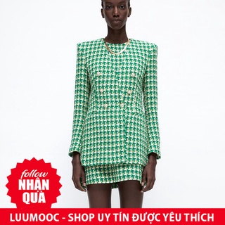 Bộ vest và đầm Zara dạ tweed siêu sang đẹp BD2KCG88N10