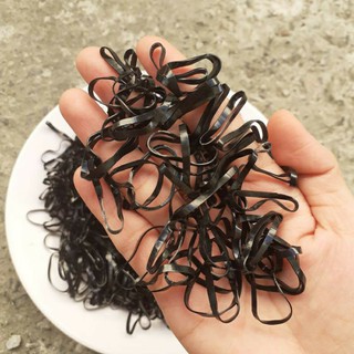 Túi zip 100g thun cột tóc đen cở trung (0.2×3cm)