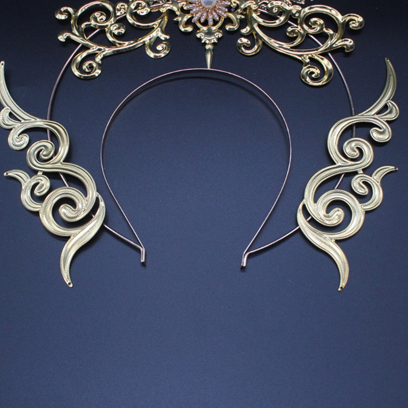 XIXI Băng đô hình vương miện đính ngọc trai nhân tạo thời trang