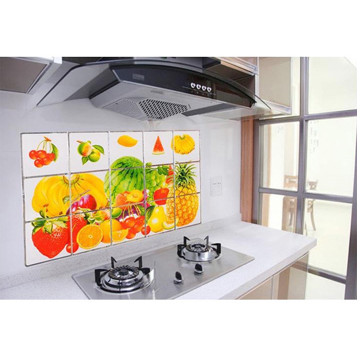 Giấy Dán Cách Nhiệt Trang Trí Nhà Bếp 60x90 Cm - Không Thấm Nước Dầu Mỡ - Giấy - Decal Dán Tường