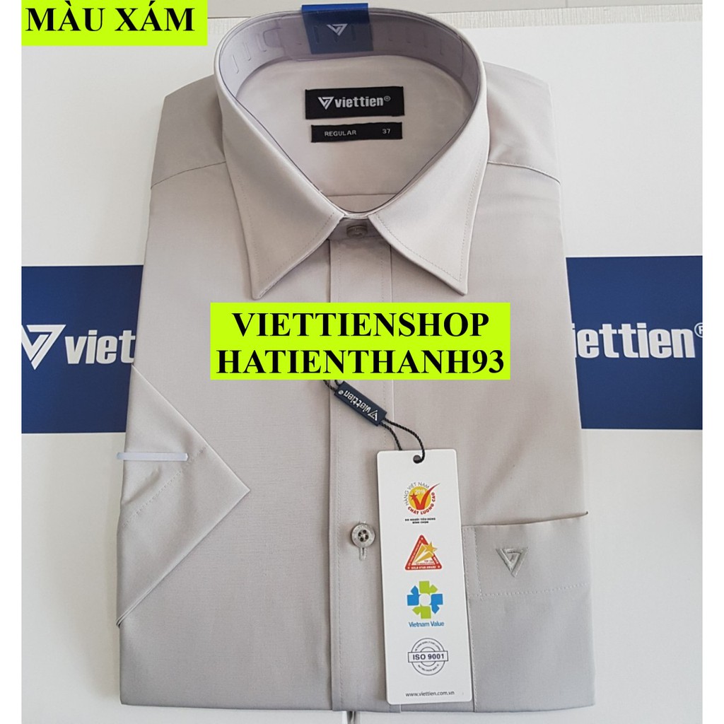 (MS) ÁO SƠ MI VIỆT TIẾN NGẮN TAY MÀU TRƠN | BigBuy360 - bigbuy360.vn