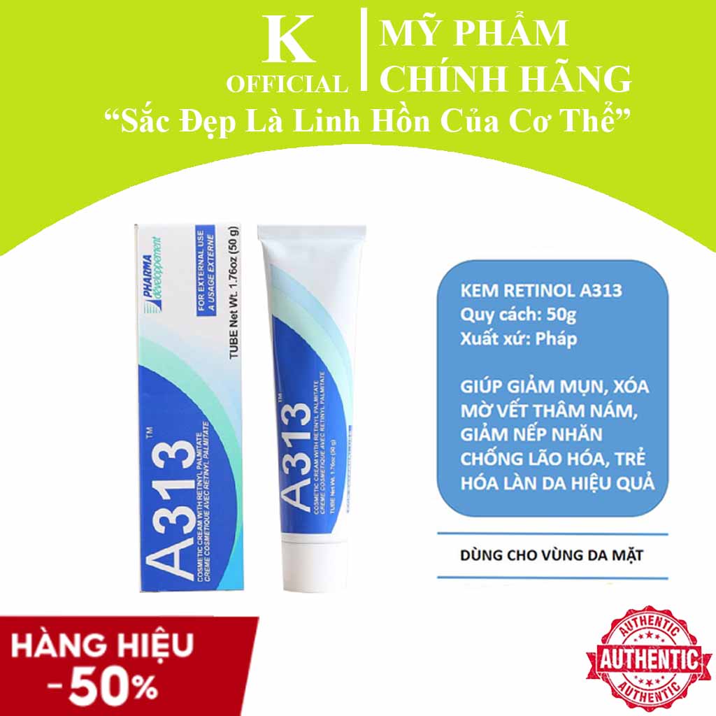 Kem dưỡng Retinol A313 giảm mụn mờ thâm nám sáng da 50g