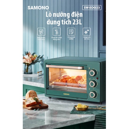 Lò Nướng Điện Đa Năng 23L 23 Lít Samono SWEOG23 Hàng Chính Hãng (Bảo Hành 12 Tháng)