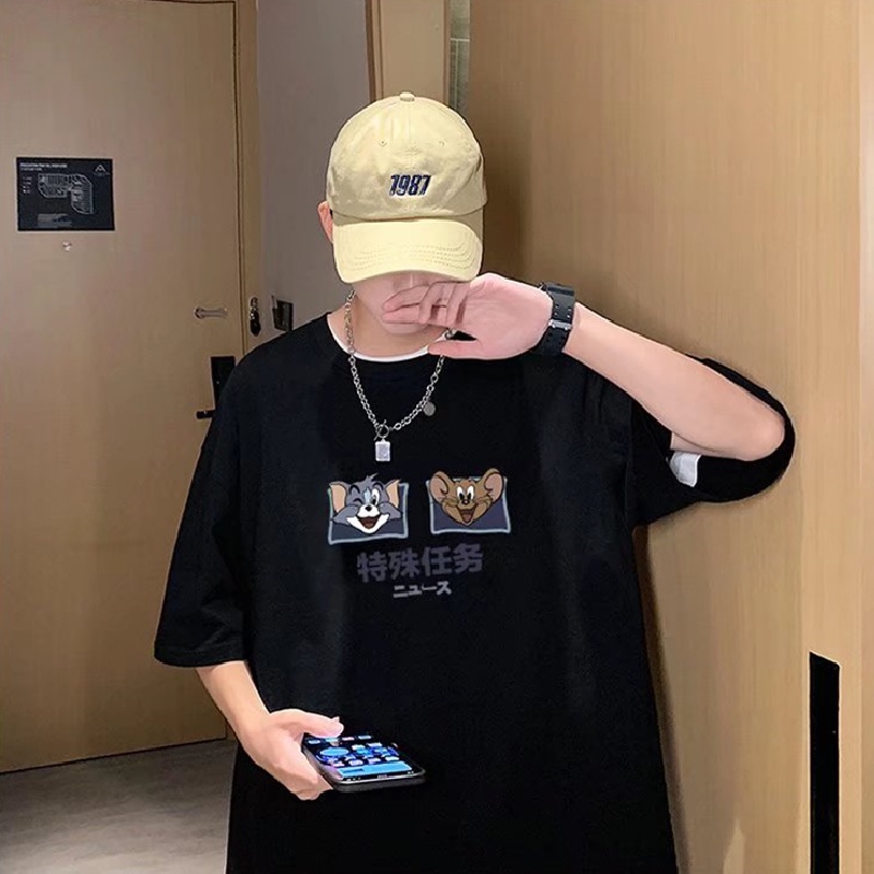 Áo Thun Tay Ngắn Cổ Tròn In Hình Hoạt Hình Dành Cho Nam Và Nữ size M-8XL