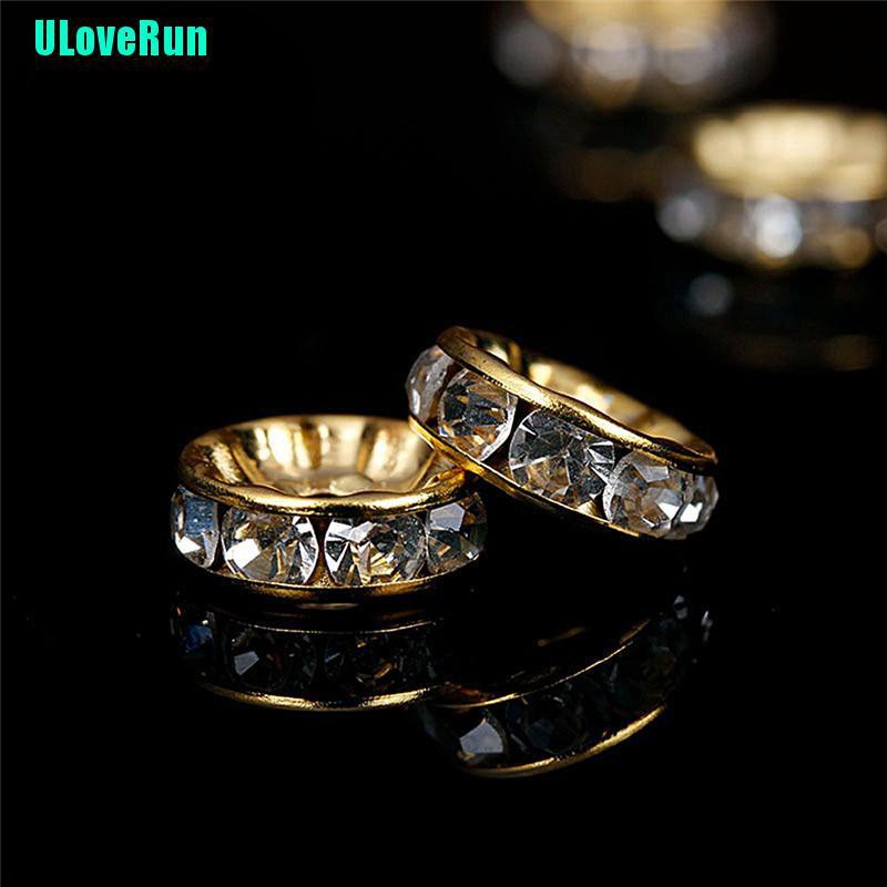 Set 100 Hạt Pha Lê Giả 6mm Màu Vàng / Bạc Làm Trang Sức Thủ Công