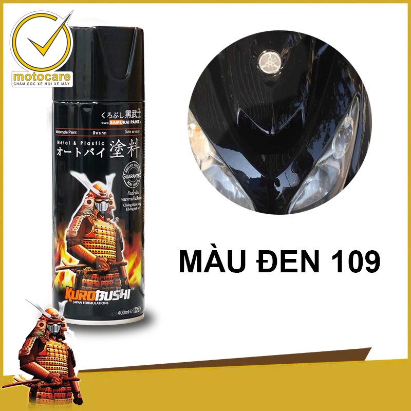 Sơn xịt Samurai màu Đen Bóng ,SAMURAI 109 (400 ml)