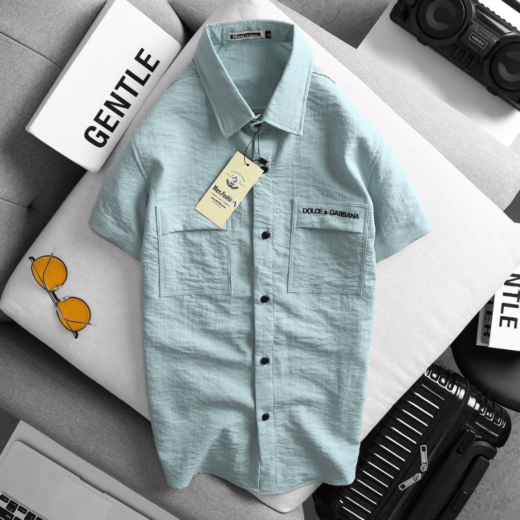 [FREE SHIP] ÁO SƠ MI NAM CHẤT ĐŨI LENIN DOLCES TAY NGẮN PHONG CÁCH THỜI THƯỢNG LỊCH LÃM VLTN SHOP