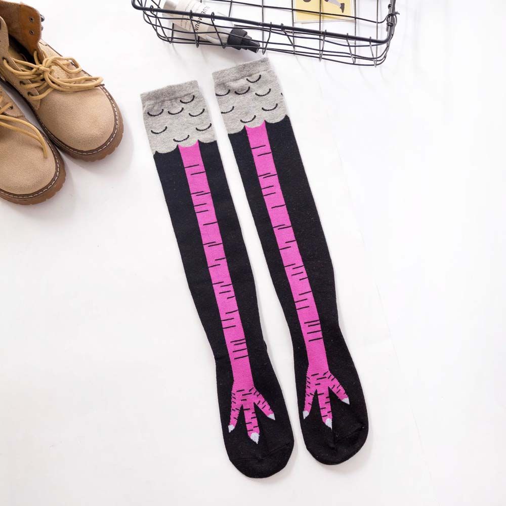 Vớ dài in hình bàn chân gà 3D sáng tạo vui nhộn cho nam và nữ