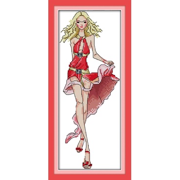 Joy Sunday Fashion show (3) Bộ dụng cụ thêu chữ thập được đóng dấu Bộ dụng cụ thêu hoa văn dễ dàng c