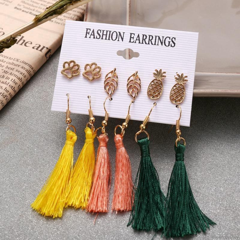 Khuyên tai núm tua phong cách Bohemian cho nữ