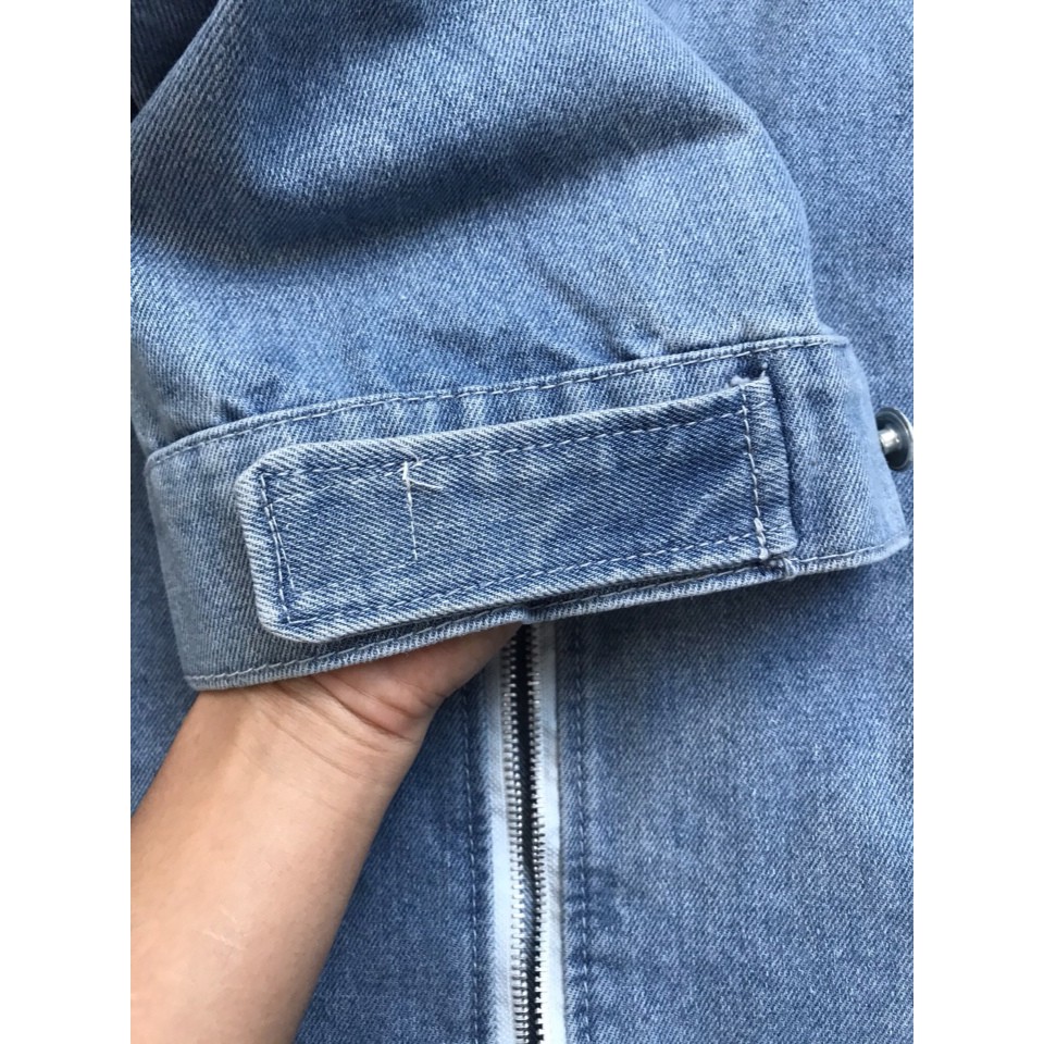 Áo khoác jean nam nữ có mũ sau jean form rộng màu xám xanh cực đẹp size M-L-XL CHI26 | BigBuy360 - bigbuy360.vn