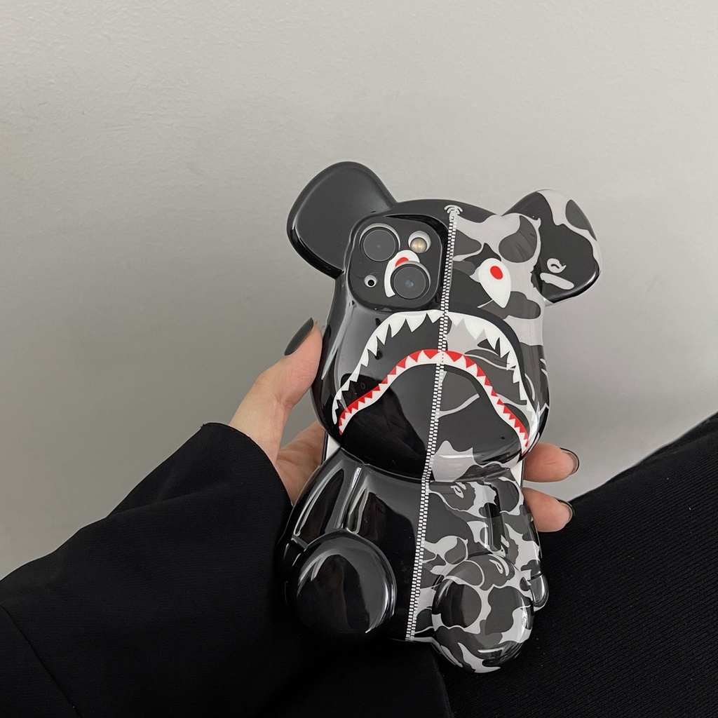 Ốp Điện Thoại tpu Họa Tiết Tai Gấu/ Cá Mập/ Rằn Ri 3D Cho iphone x/xs max 11 proamx 12 proamx 13 proamx