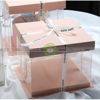 Ruy băng Happy Birthday voan pha lụa 2,5cm