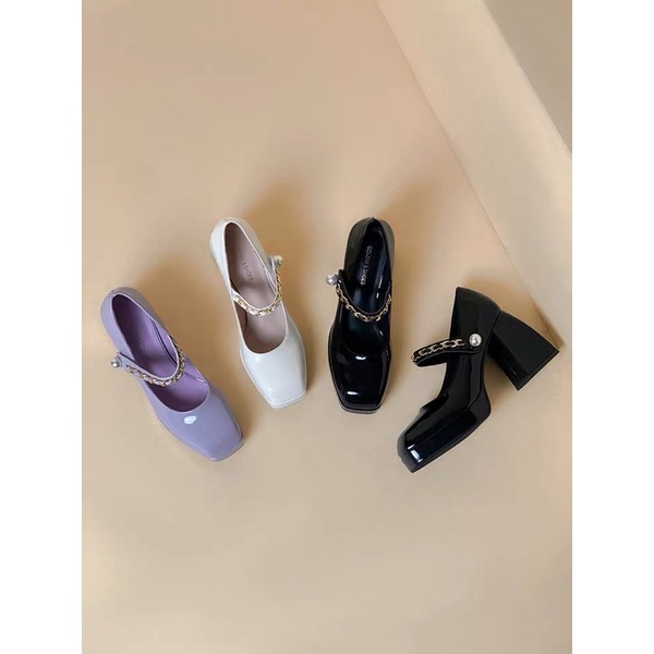 _ Giày lolita quai phối xích dán đế trụ 9cm