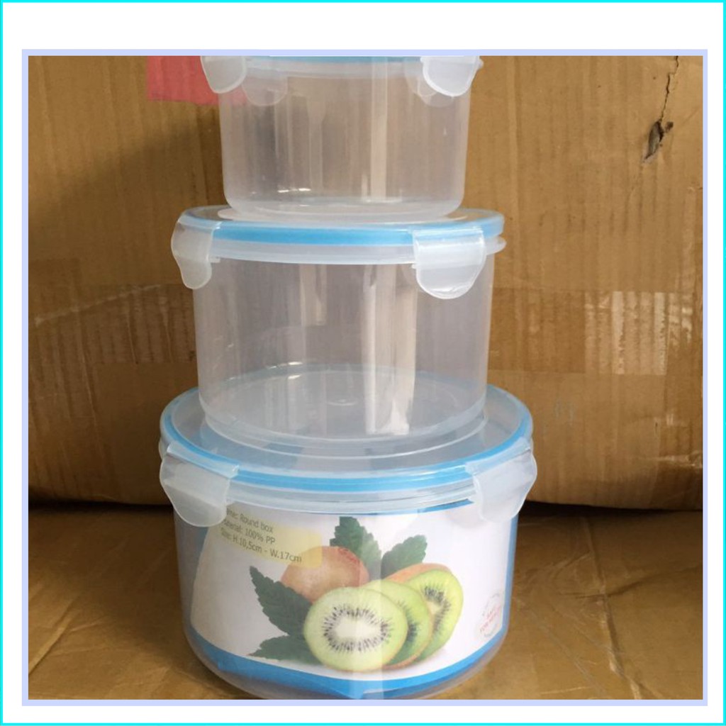 BỘ 3 HỘP NHỰA TRÒN VIỆT NHẬT