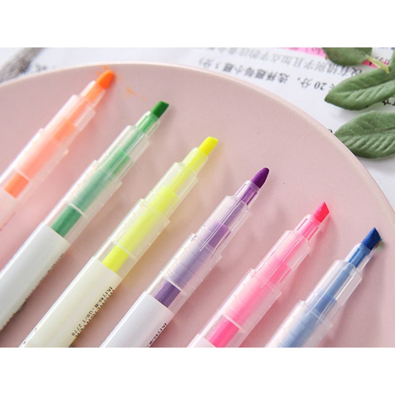 Set 6 Bút Dạ Quang Nhiều Màu Sắc Xinh Xắn