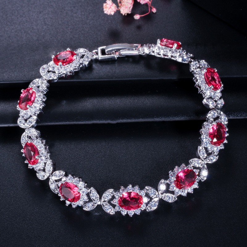 💎Vòng Tay Mạ Bạc Đính Đá zircon Siêu Sáng Chống Dị Ứng Phong Cách Âu Mỹ Cho Nữ