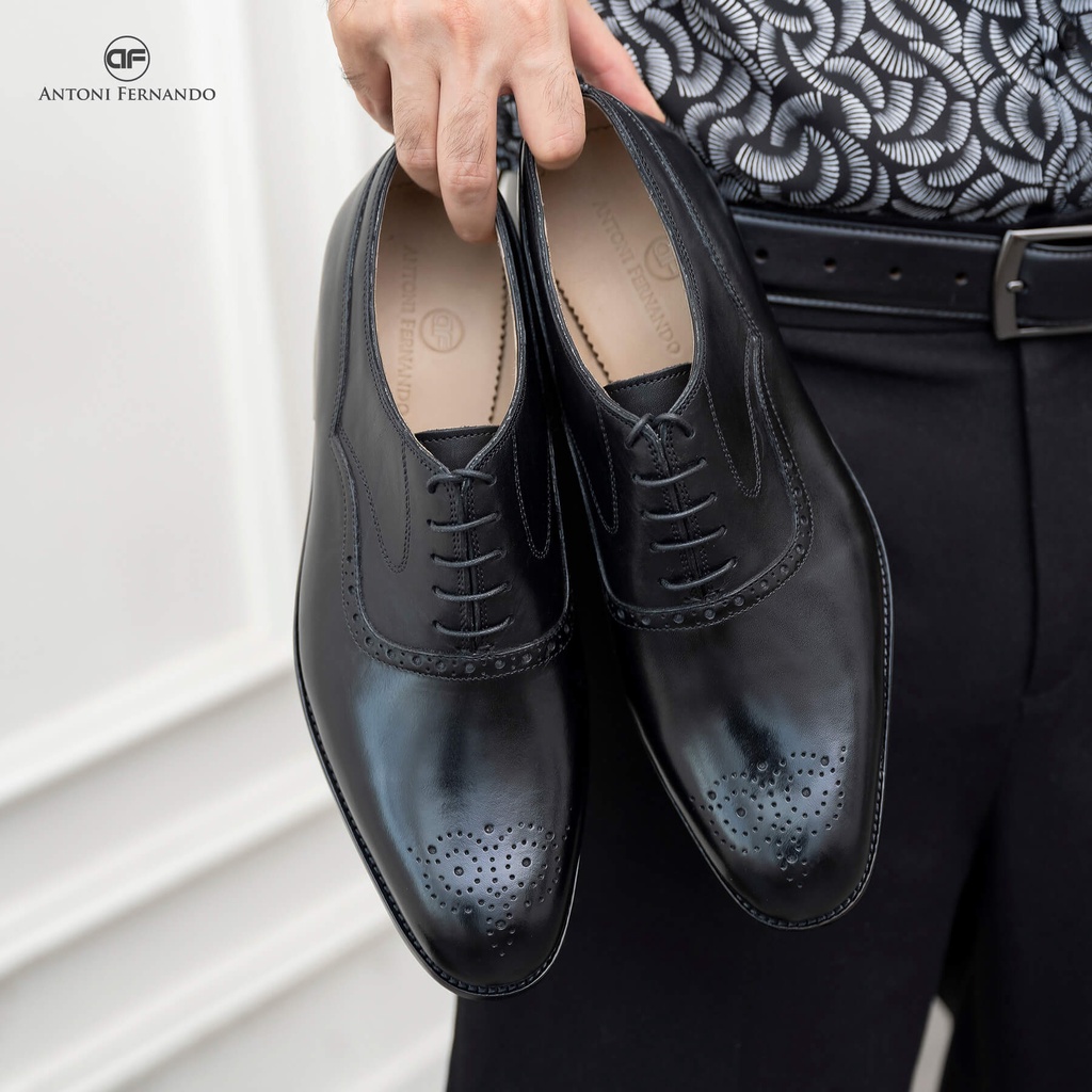 Giày Công Sở Oxford Nam Da Bò Ý Đế Da Handmade Antoni Fernando AF7017