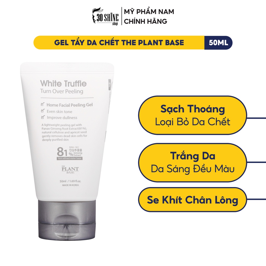 Gel tẩy tế bào chết tẩy da chết da mặt The Plant Base White Truffle HD Turn Over Peeling 50ml