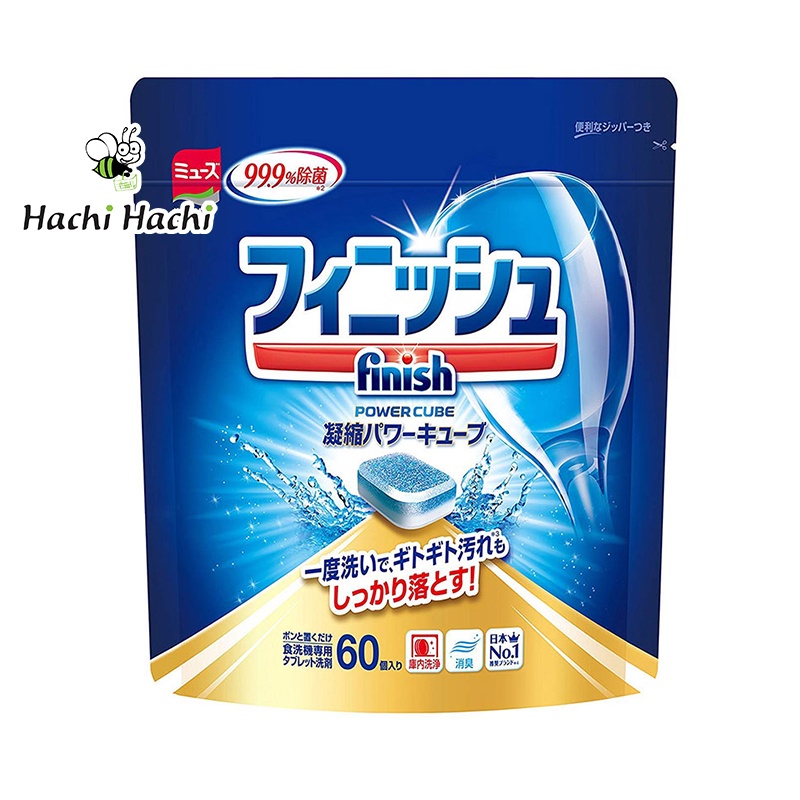Viên rửa chén finish dùng cho máy rửa chén 60 viên Earth biochemical 300g - Hachi Hachi Japan Shop