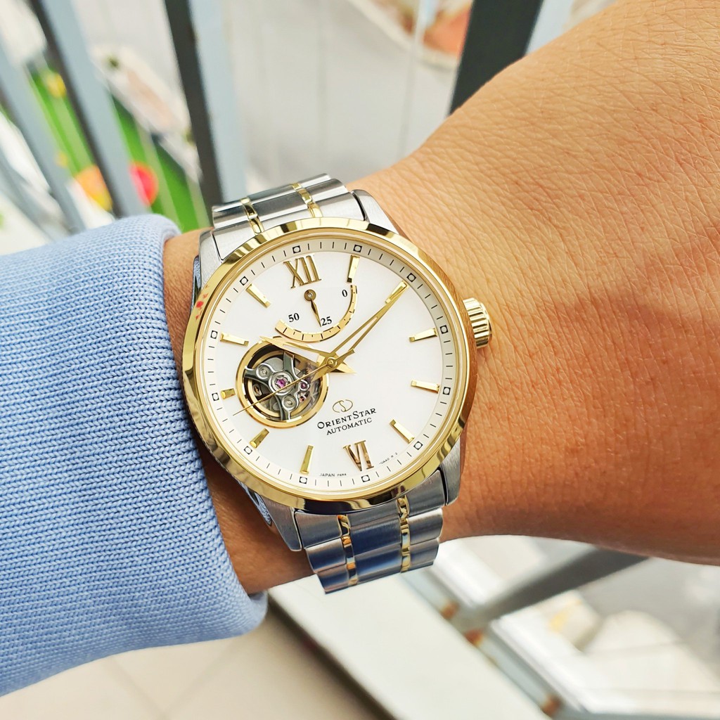Đồng hồ Nam chính hãng Orient Star RE-AT0004S00B Automatic Demi vàng-Máy cơ tự động-Dây kim loại cao cấp-Size 39mm