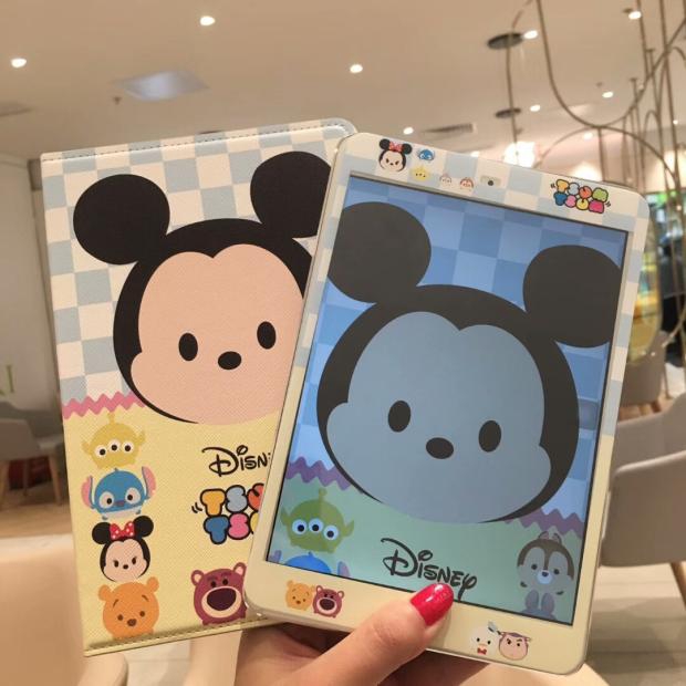 Bao da máy tính bảng hình chuột Mickey/Minnie + miếng dán bảo vệ màn hình cho 10.2 10.5 2019 case ipad 5/6 9.7 inch Air 2/mini 1 2 3 4 5