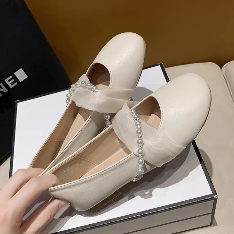 N41  SẴN  Giày búp bê sục đạp gót nữ ulzzang mũi tròn chéo dây siu nữ tính COÁ ẢNH THẬT