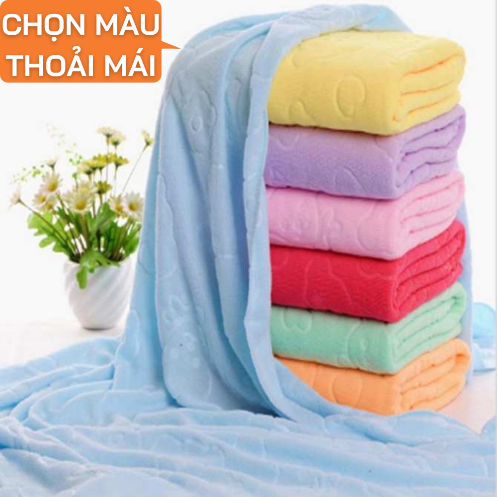 Khăn tắm xuất nhật khổ lớn 1m4 [MÀU TỰ CHỌN] - Có thể làm khăn quấn cho bé