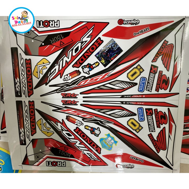 Tem xe sonic 150 đỏ đen v5