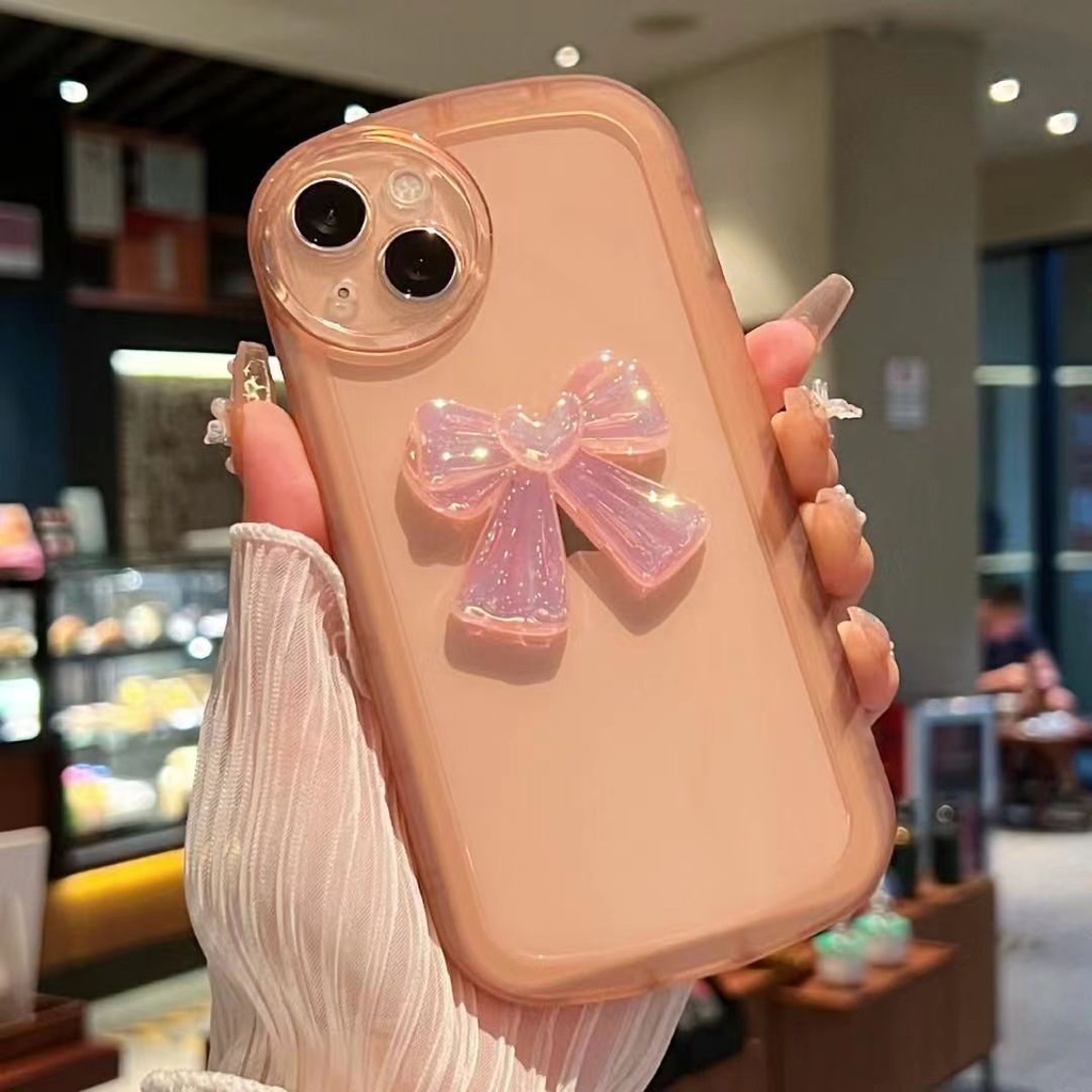 Ốp Điện Thoại Silicone TPU Mềm Trong Suốt Đính Nơ Mắt To 3D Cho Iphone 7G 8G SE 2020 7P 8P 13 12 11 Pro Max XS Max XR X XS