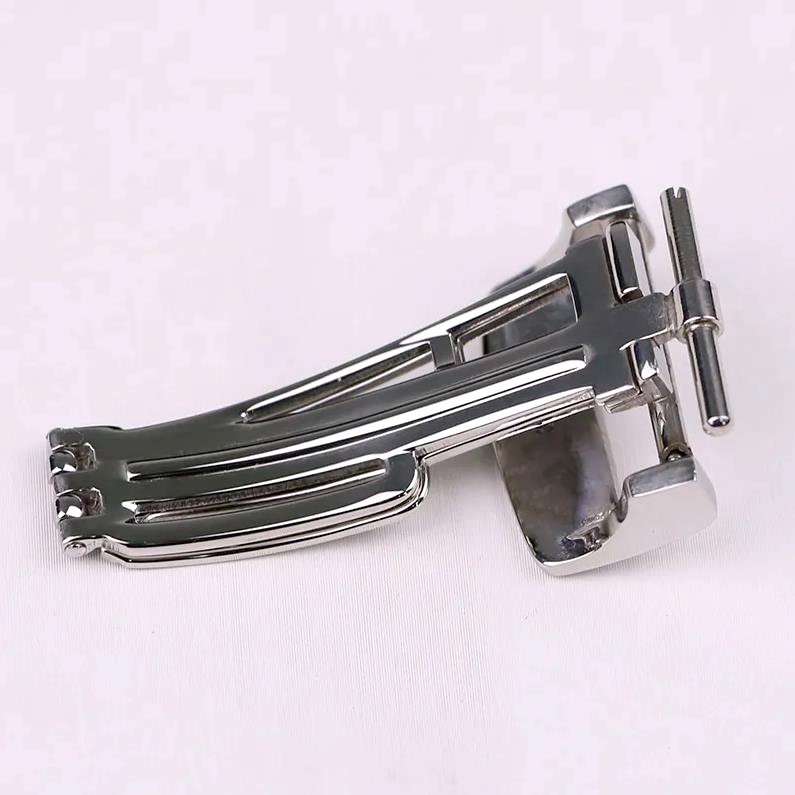 Khóa Gài 18mm Dạng Gập Cho AP GA2100 Dây Đeo Đồng Hồ Bằng Da Cao Su Màu Bạc/Đen/Vàng Hồng