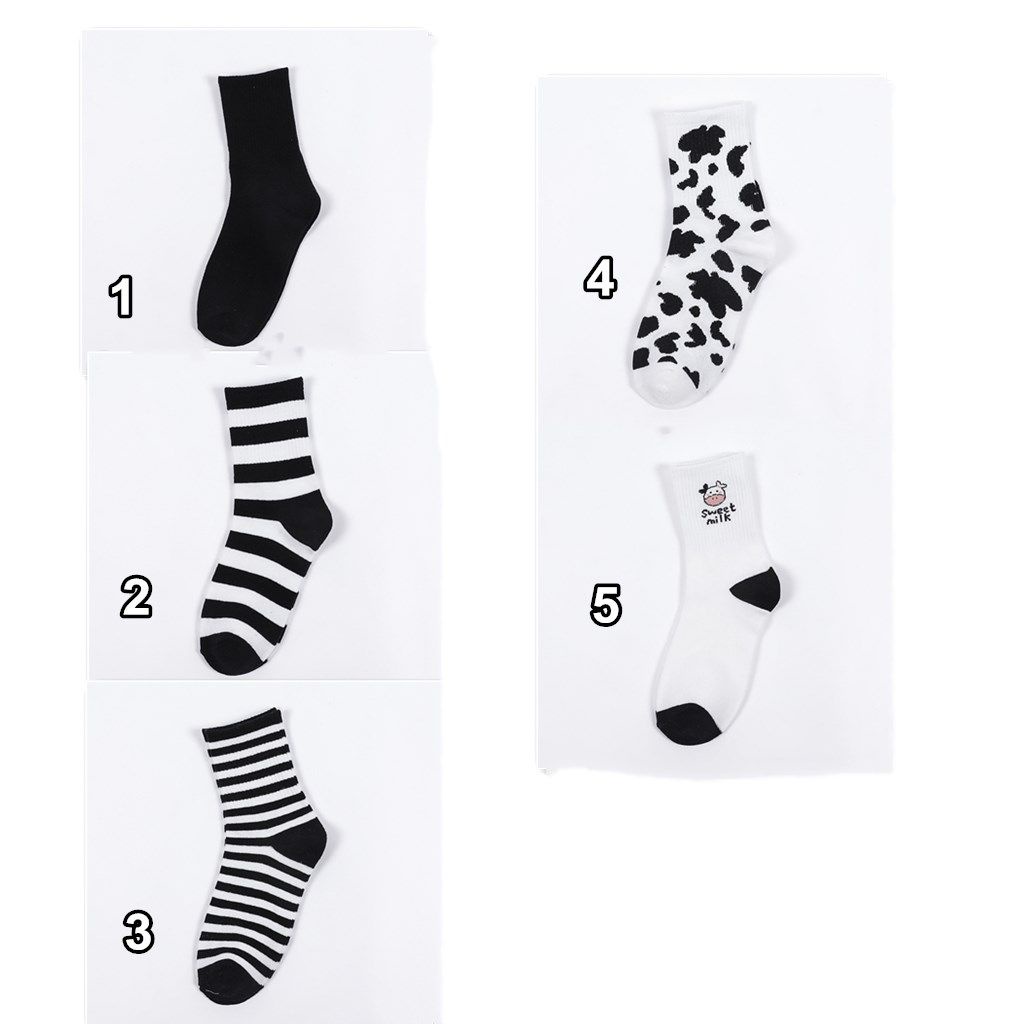 Đôi vớ cotton cổ ngắn in họa tiết hoạt hình tùy chọn dễ thương thời trang thu đông cho nữ