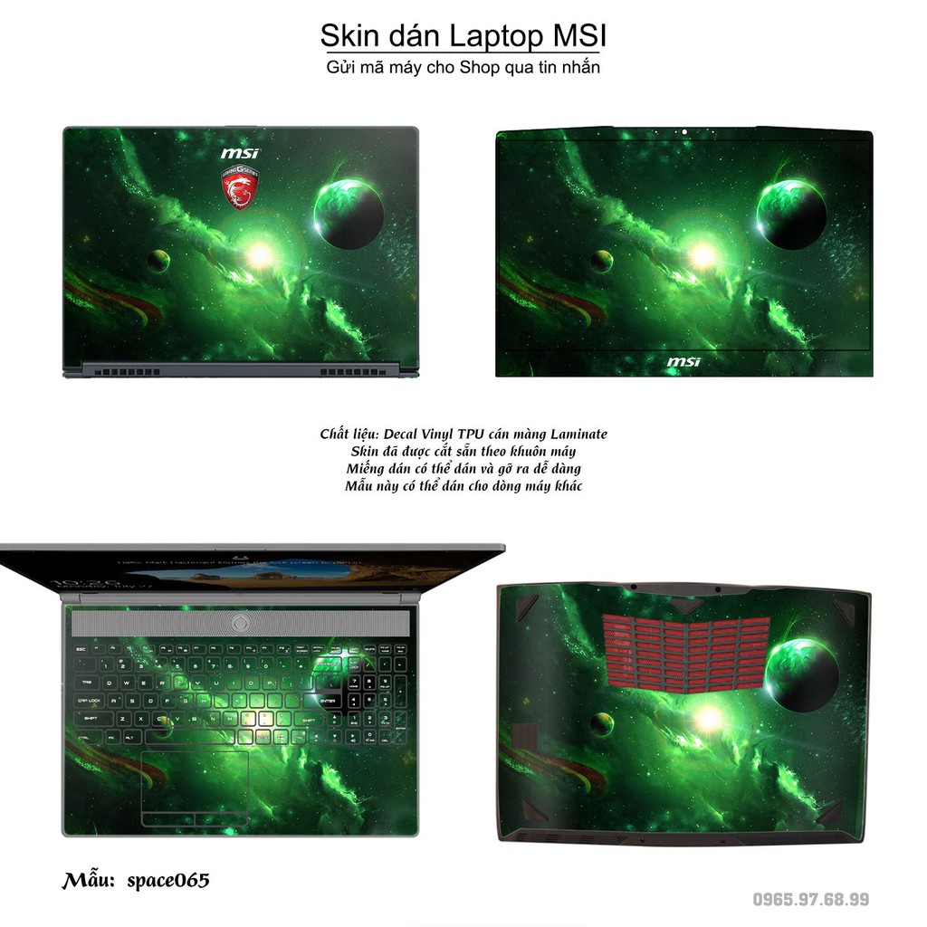 Skin dán Laptop MSI in hình không gian _nhiều mẫu 11 (inbox mã máy cho Shop)