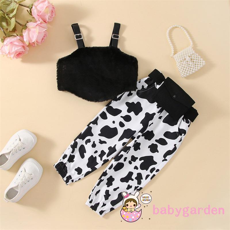 Set Áo Tank Top + Quần Dài Họa Tiết Da Báo + Túi Đeo Thắt Lưng Dành Cho Bé 1-6 Tuổi