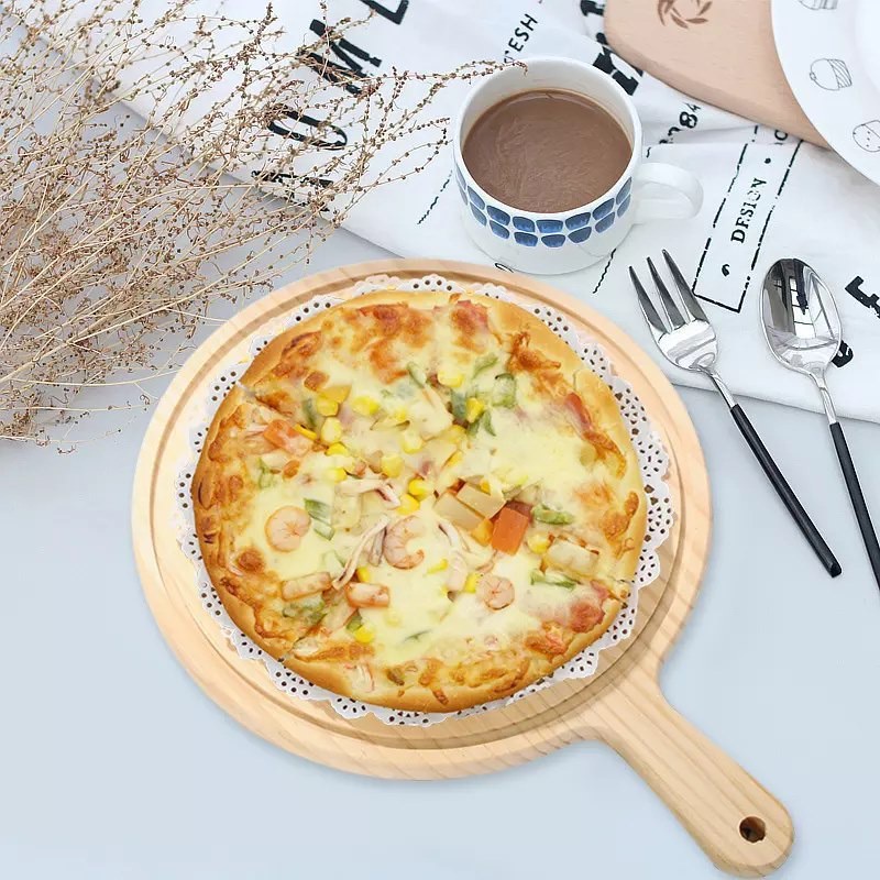 Khay gỗ Tần Bì tròn để đồ ăn, pizza, bánh, cafe , để decor, trang trí sang chảnh