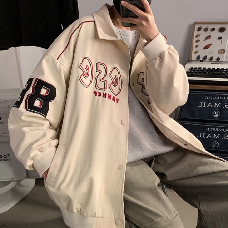 Korean Style Spring and Autumn Fashion Men's Hip-hop Loose Baseball Uniform New Casual Jacket Unisex