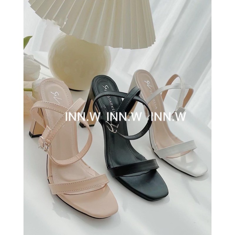 Sandal cao gót cao 8 phân gót vuông hàng Việt Nam xuất khẩu siêu mềm mại hót nhất - MS063INN.W