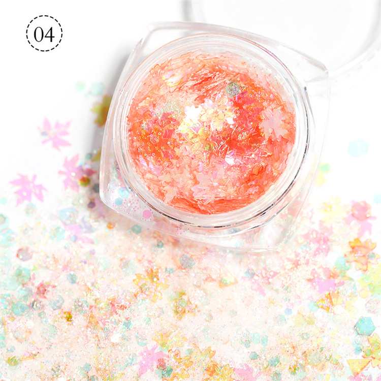 Hộp kim tuyến ANNIES hình lá phong / ngôi sao / trái tim trang trí móng nghệ thuật