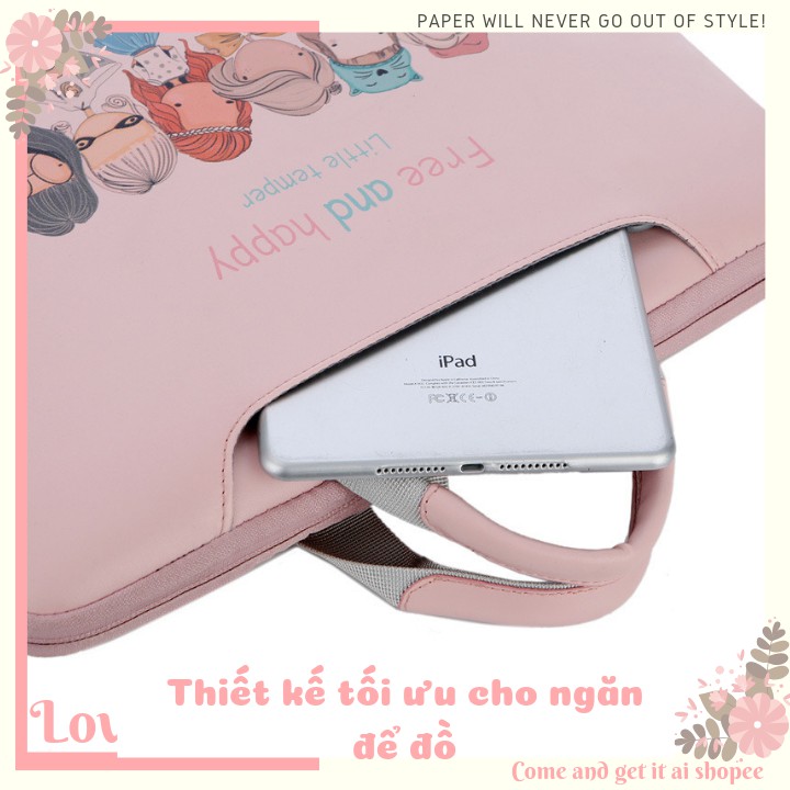 Túi chống sốc Laptop / Macbook cao cấp 13,3 14 15,6 inch Lovely Girl - Bảo Hành 1 Năm - Đựng Bao Da Nam Nữ