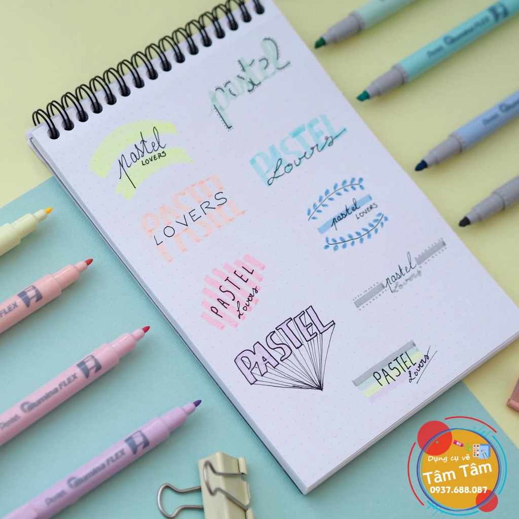[ TÂM TÂM ]-Bút Dạ Quang 2 Đầu Pentel Màu Pastel/ Pentel Pastel Highlighter -