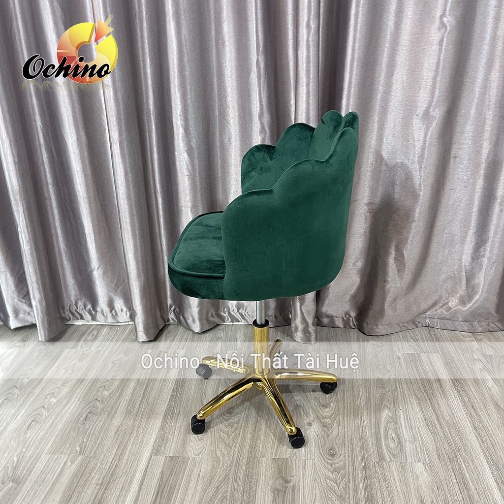 Ghế Trang Điểm Xoay, Ghế Xoay Học Sinh Bánh Xe Chân Vàng Sao Cao Cấp Mẫu Vương Miện Sang Chảnh (Hình Thật Shop Ch