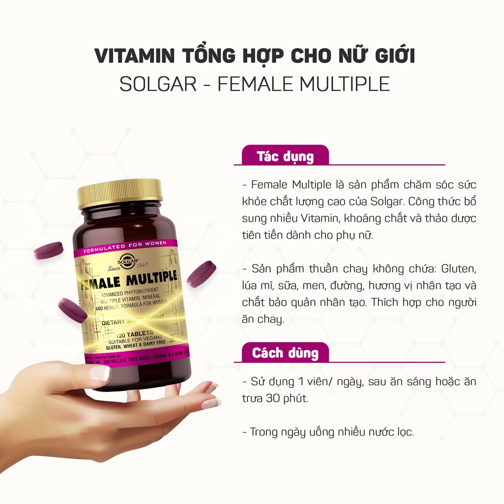 VI.TA.MI.N TỔNG HỢP DÀNH CHO NAM VÀ NỮ - SOLGAR MULTIPLE VITAMIN