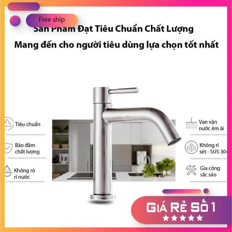 vòi lavabo lạnh inox304 cao 20cm và 30cm