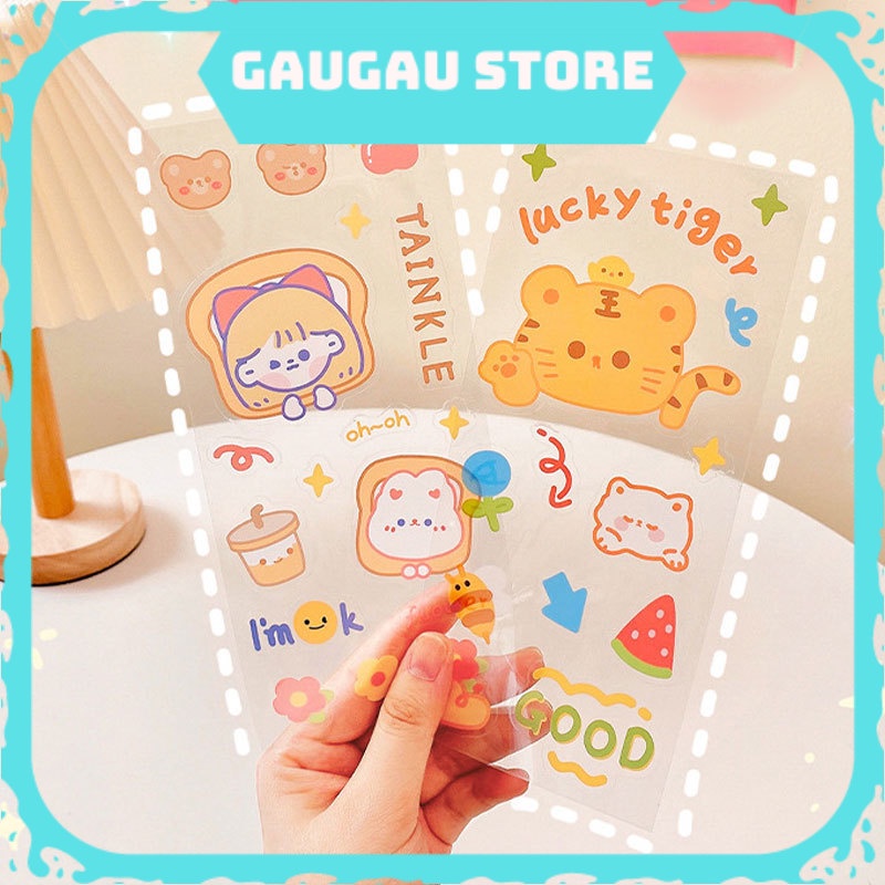 Miếng Dán Sticker Trong Suốt Chống Thấm Nước Cách Nhiệt Họa Tiết Hoạt Hình Dễ Thương