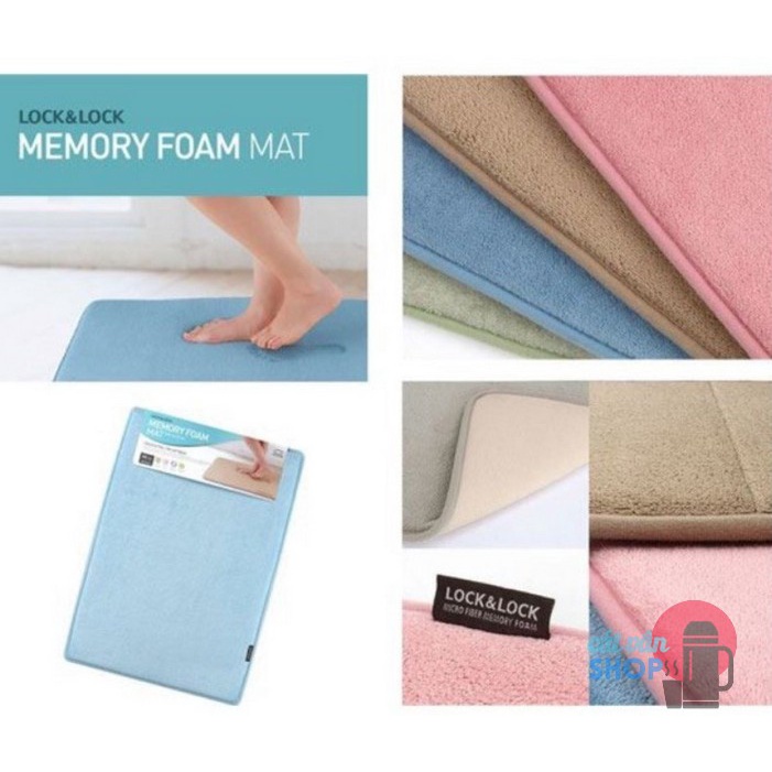 Thảm Chùi Chân Lock&amp;Lock Memory Foam Mặt Trơn Mềm Mại, Thấm Hút Tốt size S MAT512