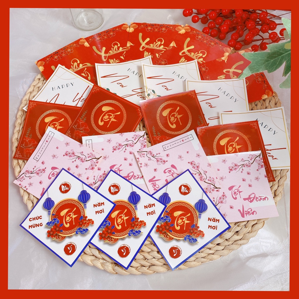 [CLIP THẬT] Tem tết - decal dán Tết chúc mừng năm mới nhiều mẫu thiết kế mới trang trí quà tặng siêu sang