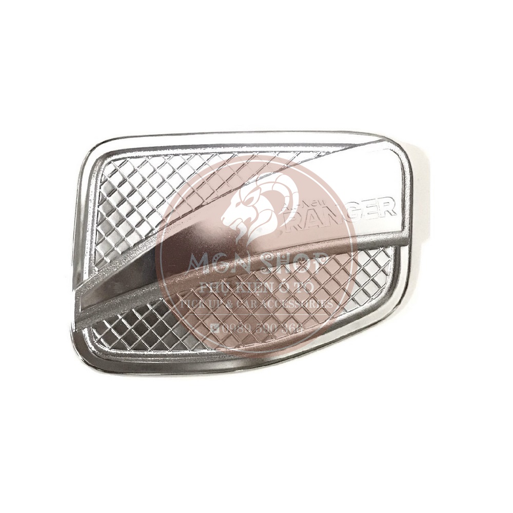 [Ốp nắp bình dầu] [Ford Ranger 2015 - 2021] [màu đen / màu bạc]