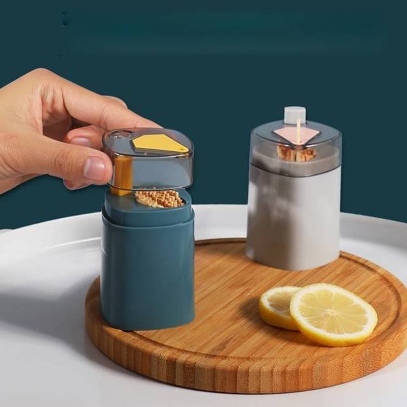 [Home Creative Automatic Toothpick Box  ][Home Living Room Dining Room Toothpick Storage Box][ Toothpick Holder Container ][Portable Pop-up Toothpick Dispenser Storage Box ]